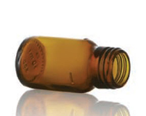 30 ml siroopfles, amber, type 3 geblazen glas