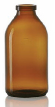 125 ml infuusflacon, amber, type 1 geblazen glas